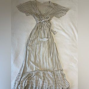 Vici Striped Wrap Maxi Dress